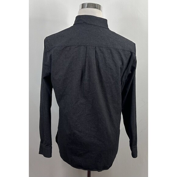 Eddie Bauer Medium Classic Fit Flannel Shirt Gray Herringbone 100% Cotton - Picture 5 of 5